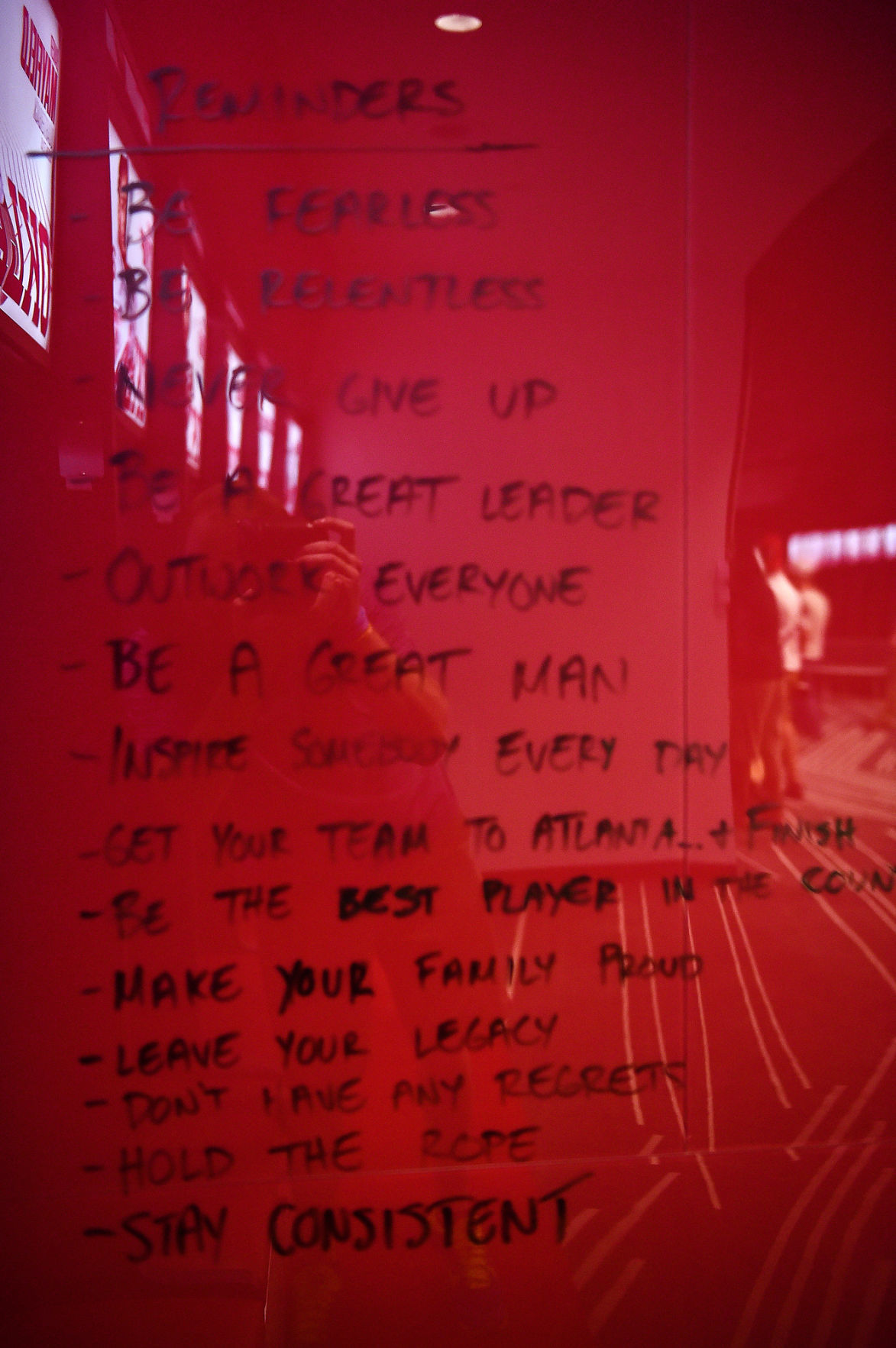 Baker Mayfield's locker reminders